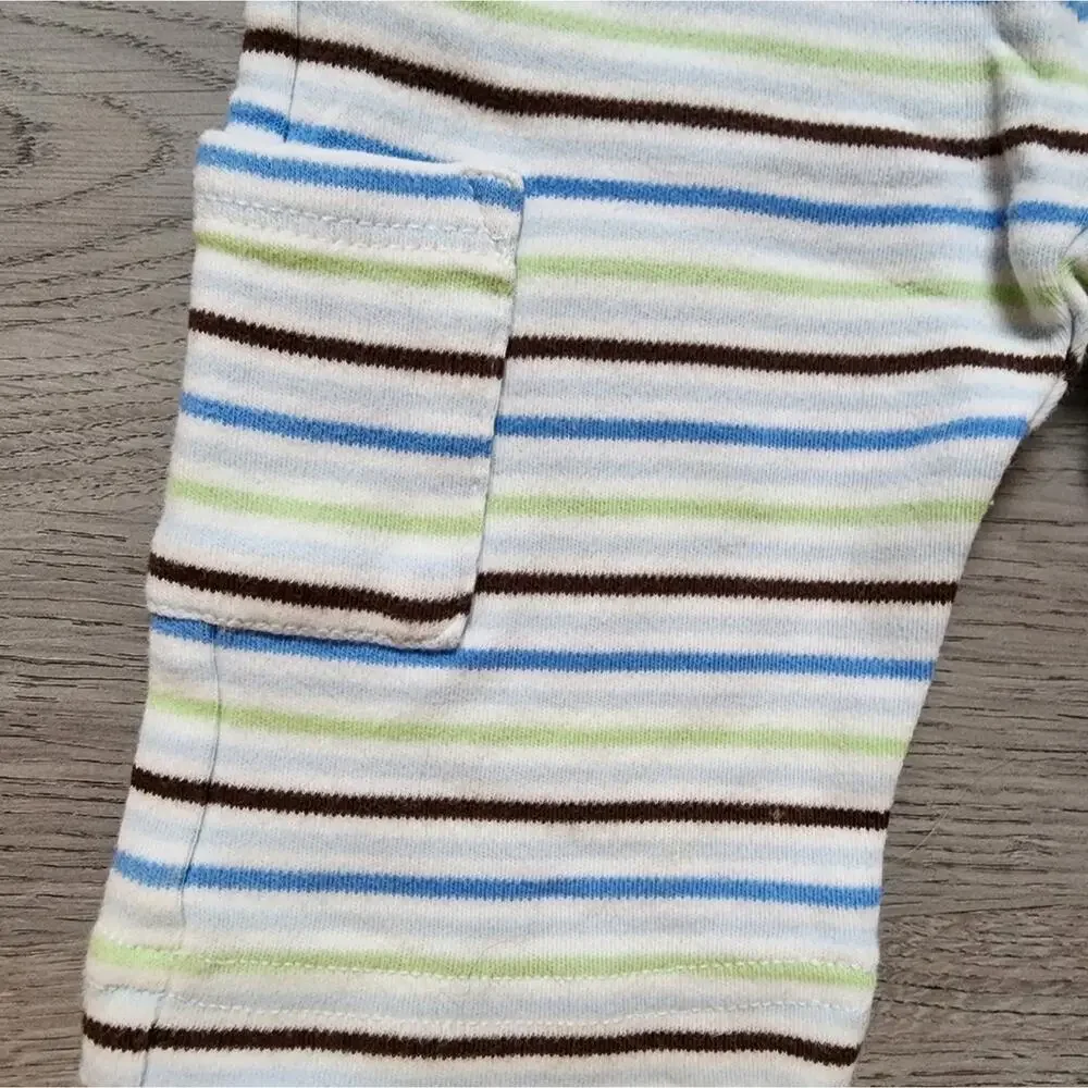 Gymboree Boy's Infant Multi-Color Striped Loungewear Pants Size 0-3 Months 0-3M